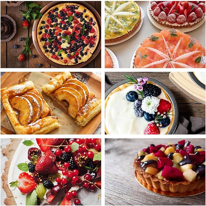 RHBLME 10 Pack Mini Pie Tins, Nonstick 4 Inch Small Pie Pans, Carbon Steel Individual Pie Tins for Baking Dessert, Fruit Pie and Beef Pie, Oven Safe & Dishwasher Safe