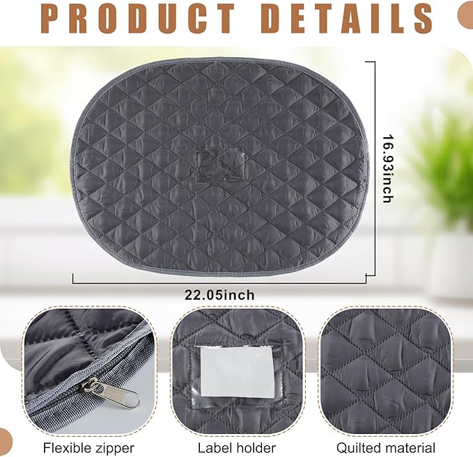 2 Pcs Large Platter Storage Case 22 x 17 Inches Quilted Stackable with Label Holder China Storage Containers for Plates and Serveware
