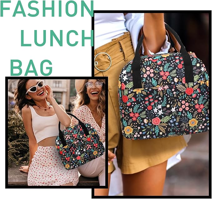 VLM Lunch Bag,Lunch Box for Women Men,Reusable Insulated Lunch Tote,Small Leakproof Cute Lunch Cooler with High Capacity for Work,Picnic,Camping