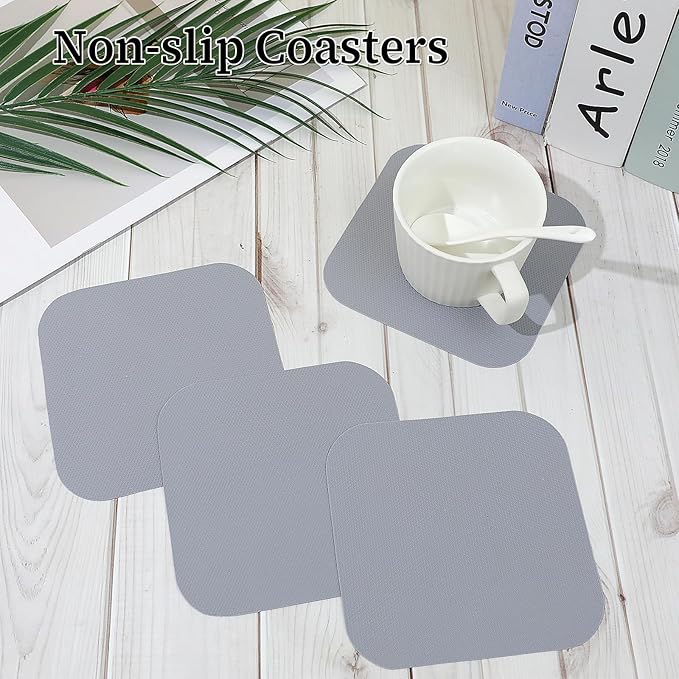 4PCS Jar Opener Gripper Pad, Silicone Jar Openers 5 Inch Square Multi-function Anti-Slip Coasters Bottle Jar Opener, Jar Lid Openers for Opening Cans Jars in Summer(Gray)