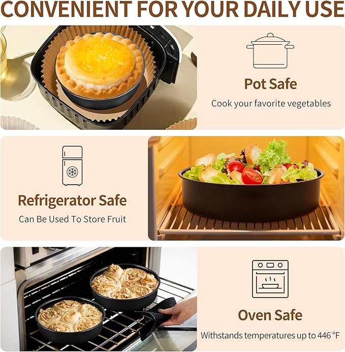 P&P CHEF Non-stick Cake Pan Set of 2, 7 Inch Round Baking Cake Pans Tins for Tier Smash Cakes, Non-Toxic & Solid, Stainless Steel Core & Leak-Proof, 2Pcs