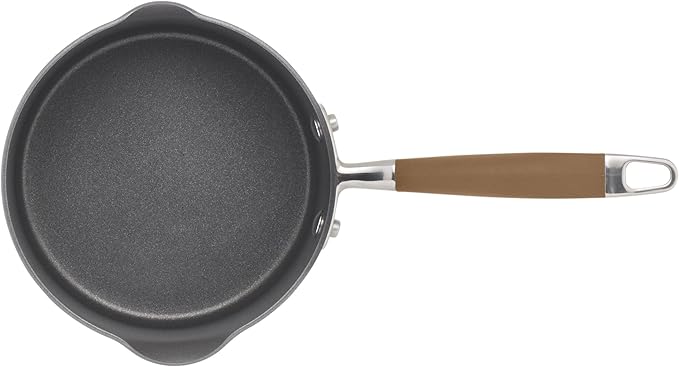 Anolon Advanced Hard Anodized Nonstick Sauce Pan/Saucepan with Straining and Lid, 2 Quart, Brown