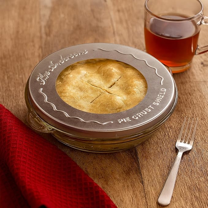 Mrs. Anderson's Baking Individual Pie Crust Protector Shields, Set Of 2, For Mini Pies And Pot Pies, Fits Up To 5-Inch Pie Plates, Prevents Over-Browning And Spills