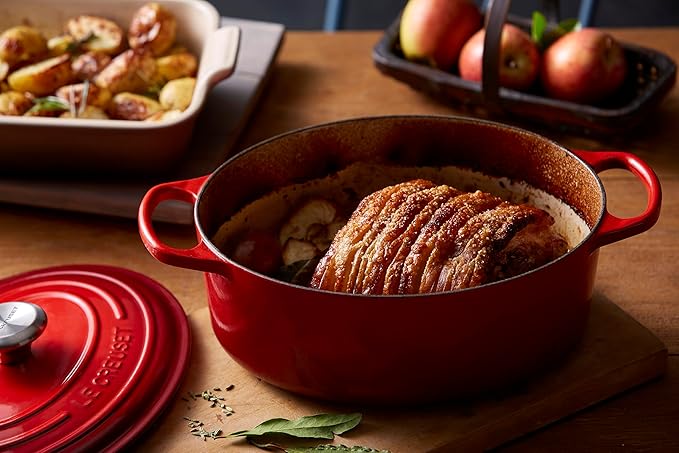 Le Creuset Enameled Cast Iron Signature Oval Dutch Oven, 15.5 qt., Cerise