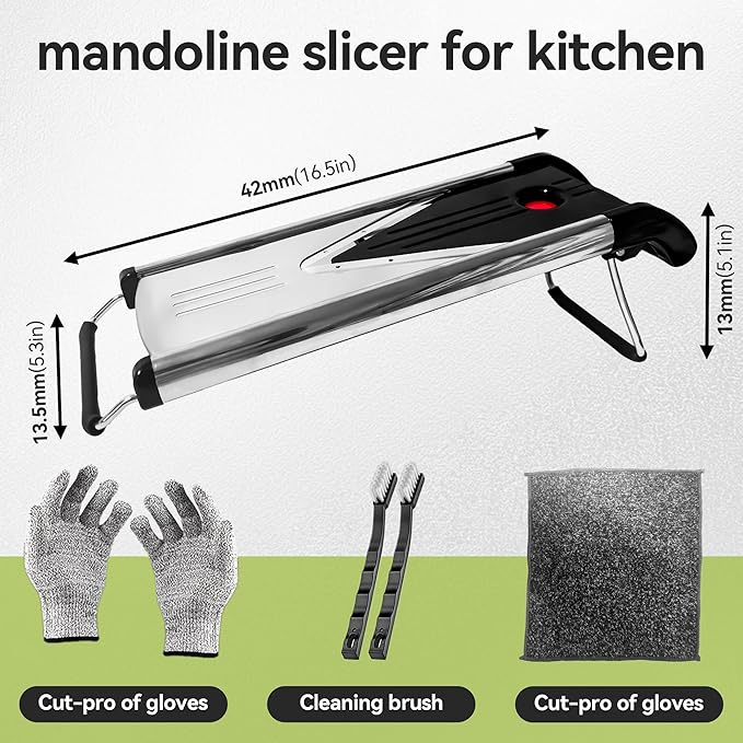 mandoline slicer, mandoline slicer for kitchen,Stainless Steel mandolin slicer,Vegetable Slicer,mandoline food slicer,slicer vegetable cutter,Cut-Resistant Gloves，