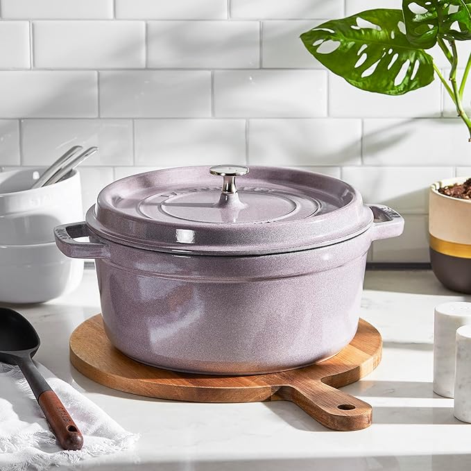 STAUB Cast Iron 5.5-qt Round Cocotte - Lilac