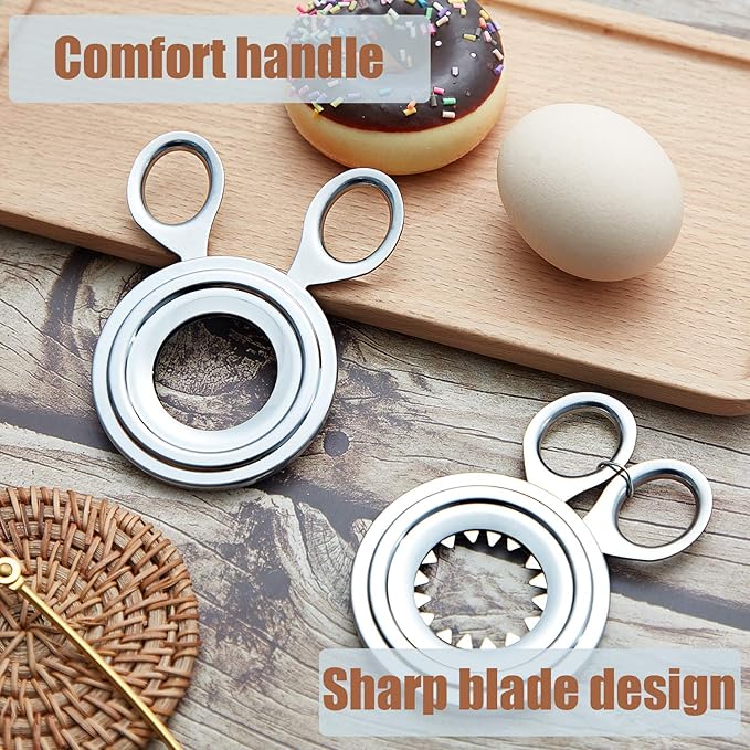 Boao 2 Pieces Egg Topper Cutter Stainless Steel Boiled Egg Cutter Cracker Shell Scissors Opener for Kitchen Tool Supply