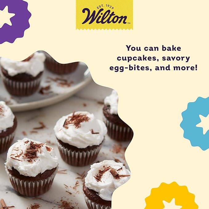 Wilton Gold Non-Stick 24-cup Muffin Pan, Cold-Rolled Steel Bakeware, Made without PFAs, 16 x 10 x 1 in., Packaging may Vary