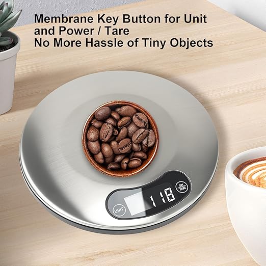 High Precision Food Cooking Scale Digital Kitchen Scale Touch Button Backlight Display (Light Gray)