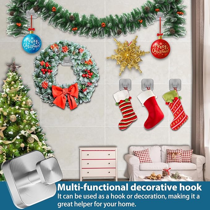 Suction Cup Hooks for Shower,No-Drill Removable Duty Shower Suction Cup Wreath Hooks for Bathroom Wall, Glass, Windows,Mirrors Kitchen to Hang Towels,Robes,Coat, Loofah-Silver(4 Pack)