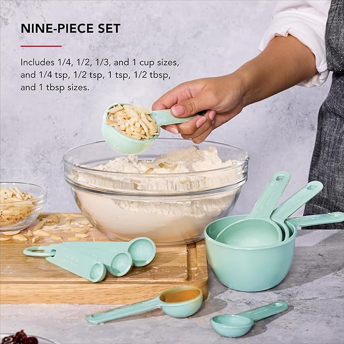 KitchenAid Measuring Cups and Spoon Set, 9 Piece, Spearmint