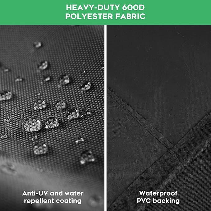 Heavy Duty 600D Outdoor Wok Station Cover compatible with Cuisinart Wok Station CGG-1265，Waterproof, UV and Fade Resistant, Black