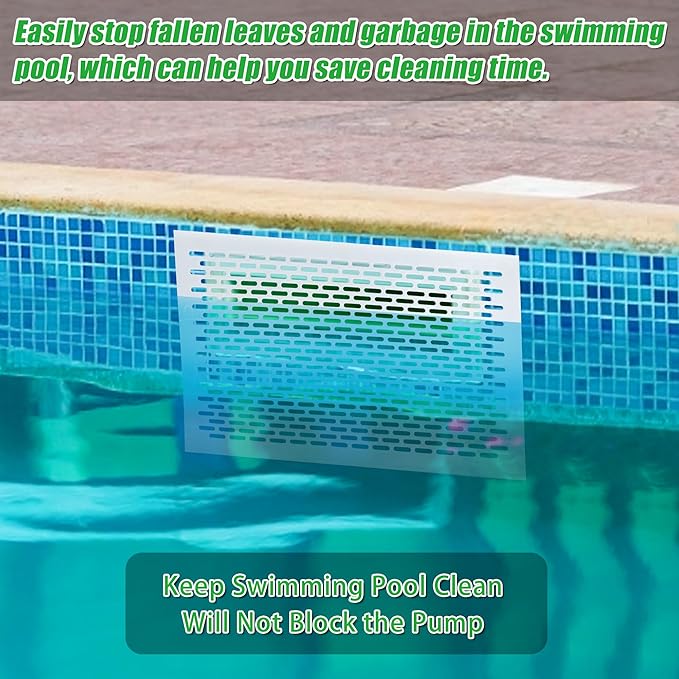 Skimmer Guard Kit Pool Skimmer Net Leaf Skimmer Catcher Shield Protective Spring Action Net System Leaf Protection Debris Prevent Blockage Easy Assembly Durable White