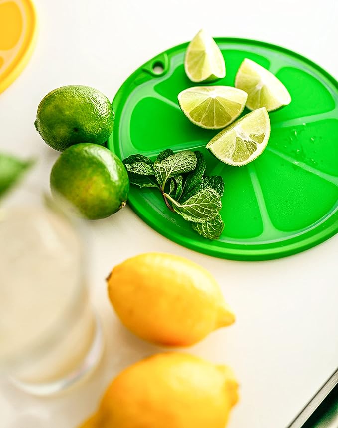 Dexas Citrus Slice Cutting Board/Serving Board 9 inches, Lime