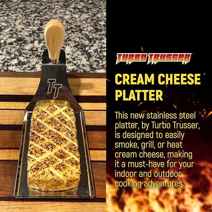 I Cream Cheese Platter with Serving Knife I Easily Smoke Cream Cheese I Perfect for Smoker, Grill, & Oven I Dishwasher Safe I Made in USA I 1 Platter