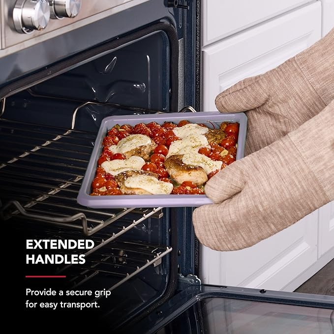KitchenAid 9 x 13-In Nonstick Swiss Engineered Aluminized Steel Baking Sheet, Dishwasher Safe, Wildflower
