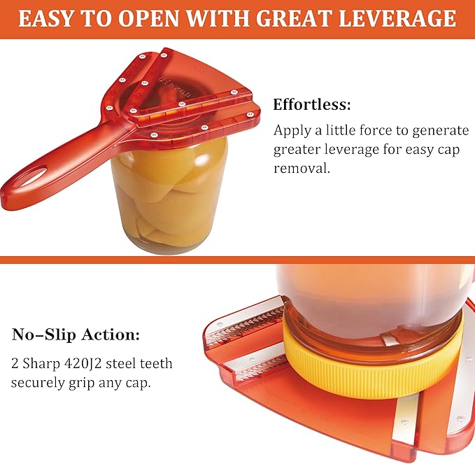 Jar Opener for Weak Hand & Seniors with Arthritis,Easy Twist Off Bottle Caps,Patent | Unique Kitchen Gadgets,Handheld Lid Top Open for Elderly/Women/Men (Pink)