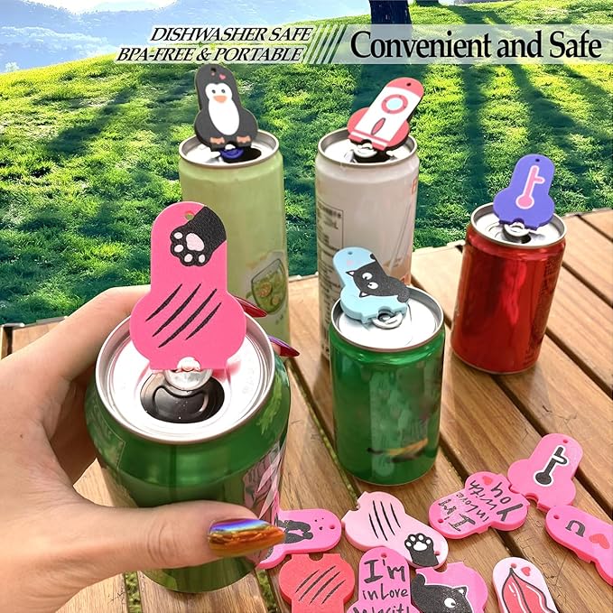 Soda Can Tab Opener Mini Soda Can Cover Easy Tab Opener and Drink Protector Cute Beverage Barricade Soda Protector for Beer,Coke,Aluminum Cans at Party,BBQ, Beach(Spider Web)
