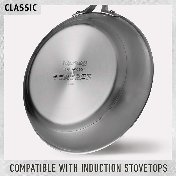 Calphalon Classic Stainless Steel Sauce Pan, 3.5-Quart, Impact-Bonded Aluminum Base, Stay-Cool Handles