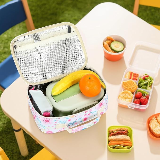 LEDAOU Lunch Bag Kids Lunch Box Girls Boys Insulated Lunch Bag Reusable Lunchbox for School Picnic Hiking Daycare