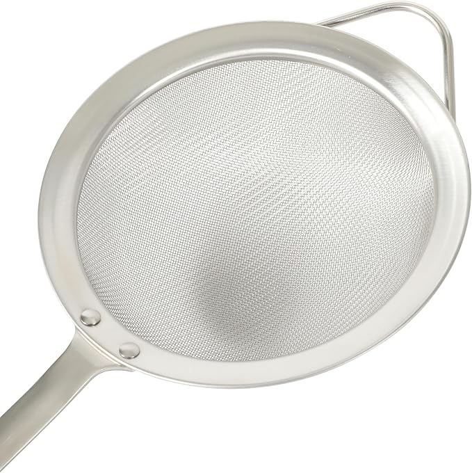 Sur La Table Kitchen Essential Walnut & Co. Stainless Steel W/Walnut Handle 5.5 Inch Mesh Strainer and Sifter