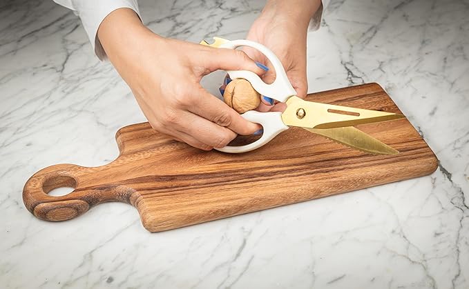 Abbott Collection Multi Purpose Kitchen Shears - Stainless Steel/Rubber, Gold/Ivory (9 inches L)