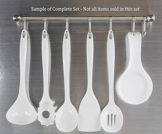 Reston Lloyd Melamine Soup Ladle Kitchen Utensil, Premium Quality Utensil with Heat Resistant Ergonomic Handle, Durable BPA-Free Plastic, 10.5 inch long, 6pc Set, White