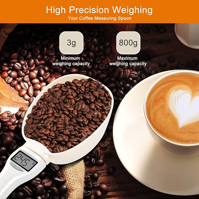Digital Measuring Spoon, Weighing Food Measuring Scoop Scale, LCD Electronic Food Scale for Kitchen Gadget, Baking Cooking Coffee, Pet Dog Cat Food, High Precision Grams Measuring Cup, Easter Gifts