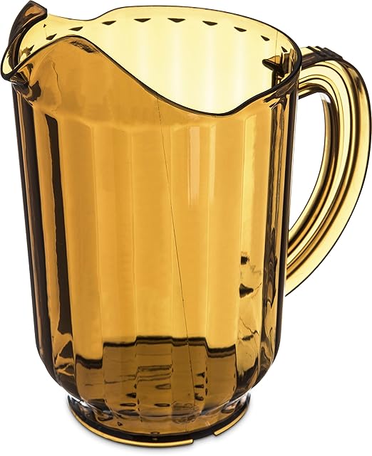 Carlisle FoodService Products Versapour Plastic Pitcher for Kitchen and Restaurant, Polycarbonate, 60 Ounces, Amber, (Pack of 6)