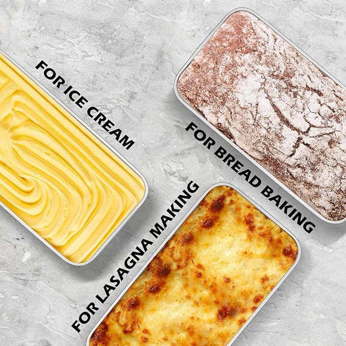 Leonyo 3 Pack Loaf Pans for Baking Bread, 9IN x 5IN Stainless Steel Loaf Pans for Homemade Bread, Meatloaf, Banana, Brownies, Lasagnas, Dishwasher Oven Safe