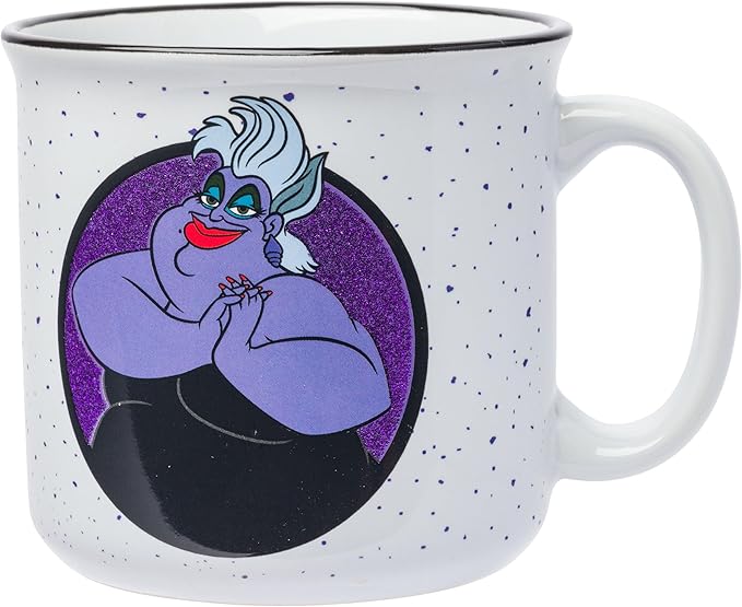 Silver Buffalo Disney Villains the Little Mermaid Ursula Poor Unfortunate Souls Glitter Ceramic Camper Mug, 20 Ounces