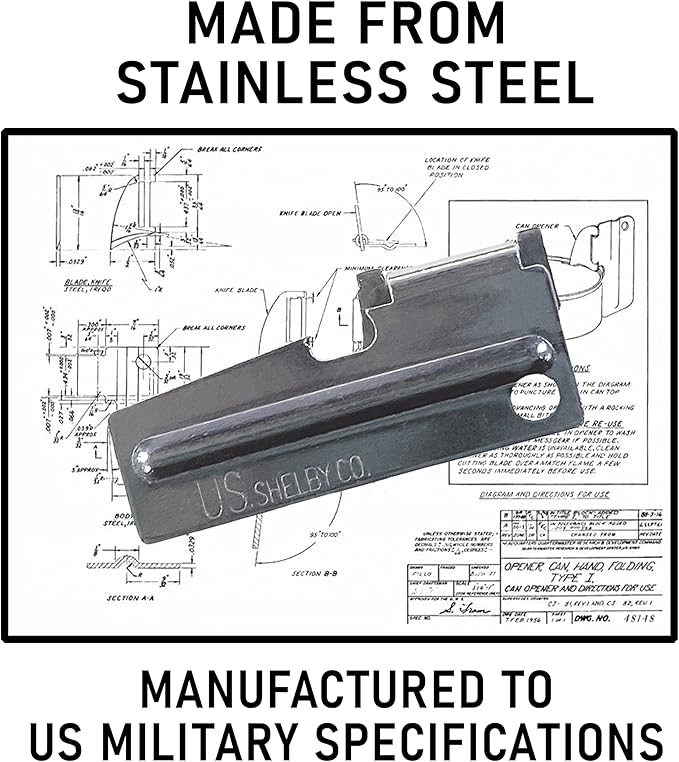 US Shelby P-38 Can Opener and P-51 Can Opener - Manual Can Opener - Stainless Steel