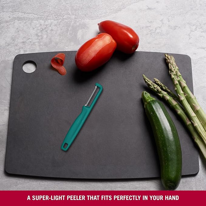 Victorinox Iota Peeler for Vegetables, Fruits, Serrated Edge, Extra Sharp, Swiss Made, Green