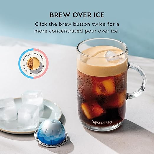 Nespresso Vertuo Next Premium Coffee and Espresso Maker by Breville with Aeroccino Milk Frother, Creamy White Dark Chrome