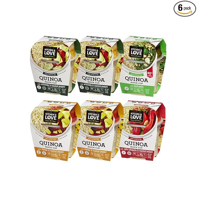Kitchen & Love Quinoa Quick Meal Variety Box 6-Pack | Gluten Free, Ready-to-Eat, No Refrigeration Required