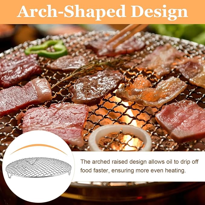 2 pcs Round Cooling Rack, 11'' Grill Wire Cooling Racks, Stainless Steel Cross Wire Cooking Racks, Round Grilling Rack with 20mm Legs for Cooking Baking BBQ Air Fryer Oven Enamel Pot