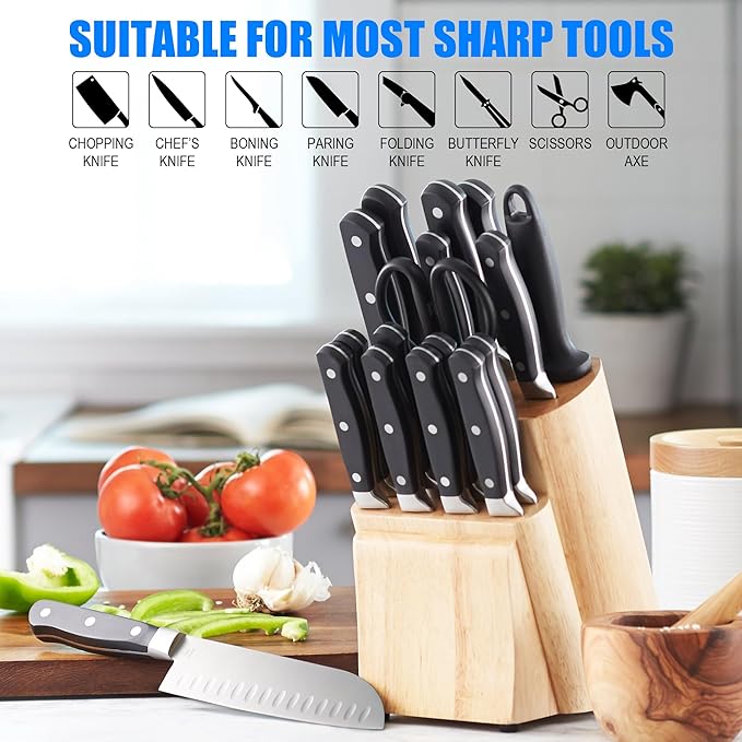 Premium Whetstone Knife Sharpening Stone 2 Side Grit 1000/6000 Waterstone- Whetstone Knife Sharpener- NonSlip Bamboo Base & Angle Guide