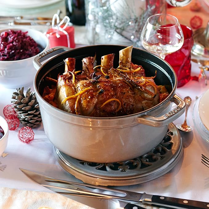 Staub Cast Iron 5.5-qt Round Cocotte - Graphite Grey, Made in France