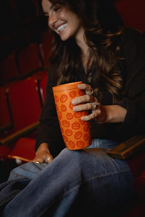 Simple Modern Halloween Signature Voyager | 16oz Travel Coffee Mug Tumbler with 360° Lid | Gifts for Women Men | Ceramic-Lined Insulated Stainless Steel Cold Brew Iced Coffee Cup | Jack-O-Lanterns