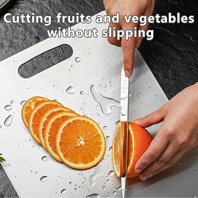 Titanium Cutting Board Set of 3, Titanium Cutting Boards for Kitchen, Non Toxic, Double-Sided Food Grade Chopping Board for Cutting Meat Vegetable Fruit, Outdoor Camping