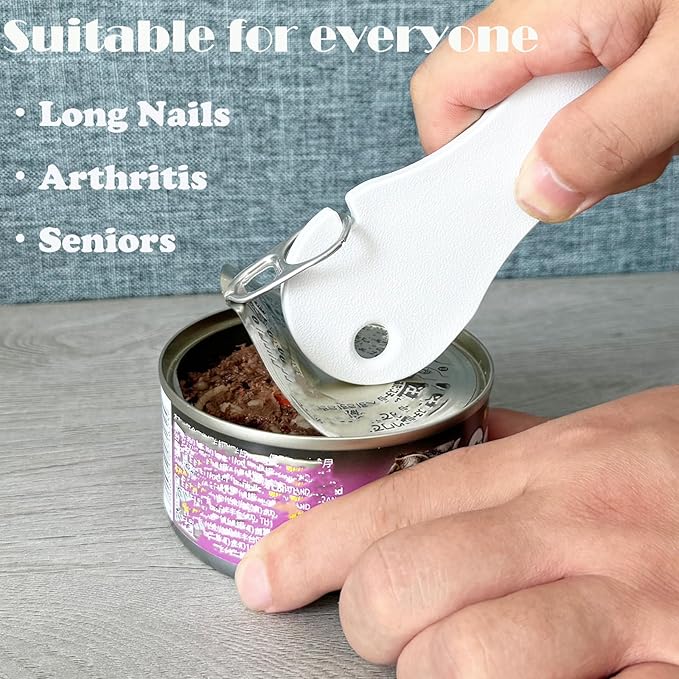 2 in 1 Soda Pop Top Can Opener Manual, 2PCS Easy Can Opener Tool for Long Nails, Seniors with Arthritis and Bartender