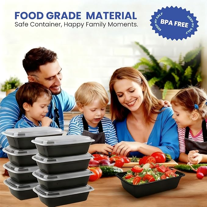 38oz 50 Pack Meal Prep Containers Reusable, Disposable Food To Go Containers with Lids BPA Free, Microwave/Dishwasher/Freezer Safe Take Out Containers for Holiday Leftovers