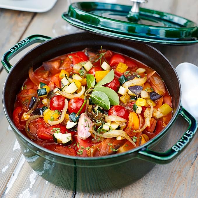 Staub 5.5 Quart Round Cocotte, Basil