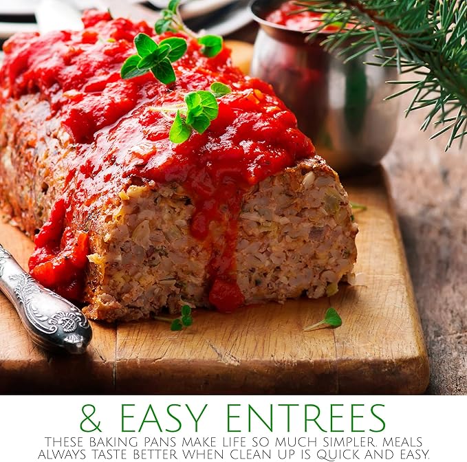 PLASTICPRO [2 Lb 25 Pack Disposable Loaf Pans Aluminum Tin Foil Meal Prep Bakeware - Cookware Perfect for Baking Cakes, Bread, Meatloaf, Lasagna 2 Pound 8.5'' X 4.5'' X 2.25''