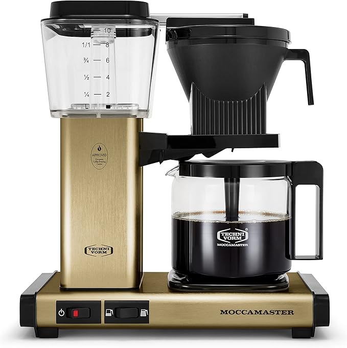Technivorm Moccamaster 53936 KBGV 10-Cup Coffee Maker Brushed Gold, 40 Ounce, 1.25l