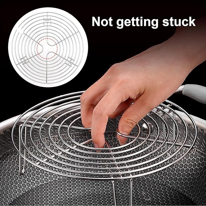 Round Steamer Rack and Cooling Rack,Stainless Steel Pot Trivet, Cooking Rack,Wire Steamer Kettle Rack Holder, Air Fryer Cooking Steamer Rack for Baking Canning Cooking Steaming, 8.7''X2.8''