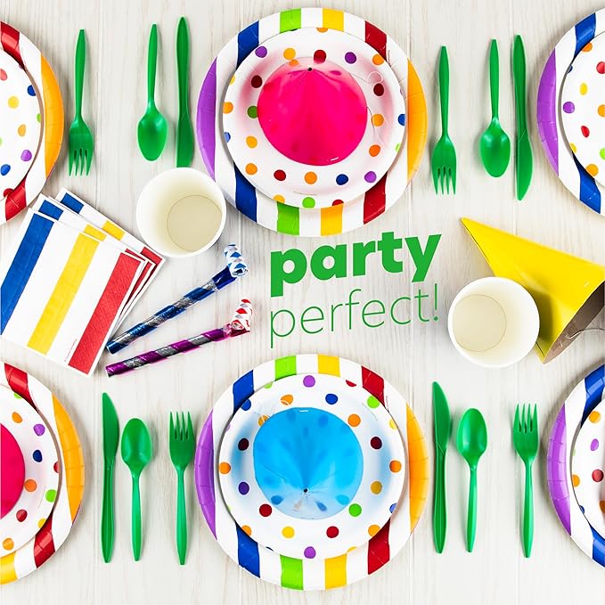PLASTICPRO 400 Pack Disposable Christmass Green Cutlerys Plastic Utensils Assorted Colored Cutlery Combo Set Forks Spoons Knives Silverware, Green Plastic Cutlery for Parties