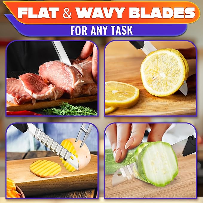 Cutting Board Scissors 7-in-1 – Kitchen Shears Heavy Duty with Built-In Mini Board, Ribbed & Flat Blades, Spring-Assist & Safety Lock – Dishwasher-Safe Meat Scissors for Fruit, Veggies & Meat Prep