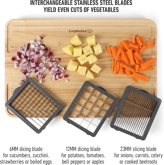 Calphalon Aero 8 in 1 Vegetable Chopper and Dicer, Food Chopper with Container