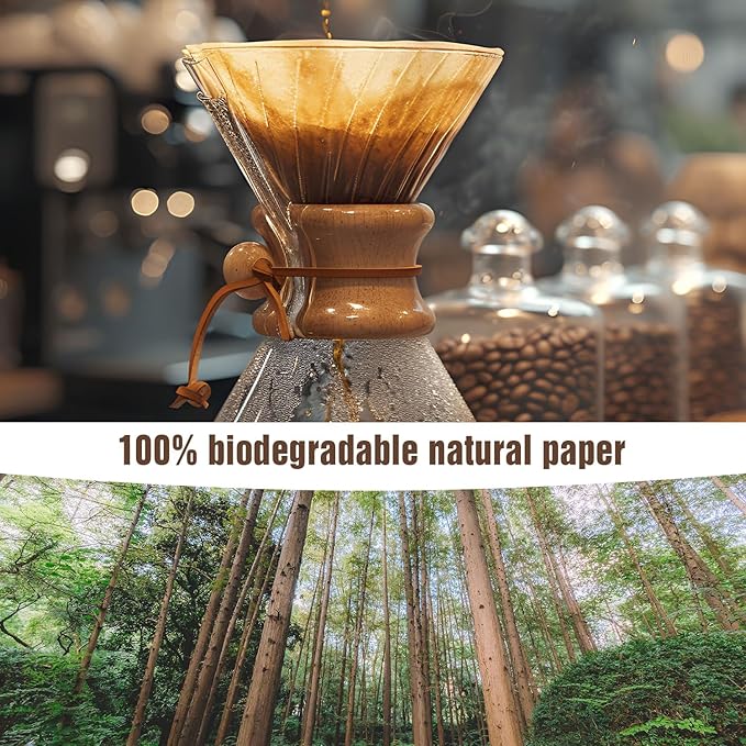 300Pcs Cone Coffee Filters #4, Clinuse Unbleached Size 04 Coffee Filters 8-12 Cup, Disposable Natural Paper Filters, No.4 Cone Filters Compatible with Ninja, Cuisinart, Pour Over and Drip Coffee Maker